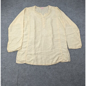 Victorias Secret Silk Tunic Womens Medium Vintage Embroidered Top Blouse Minimal